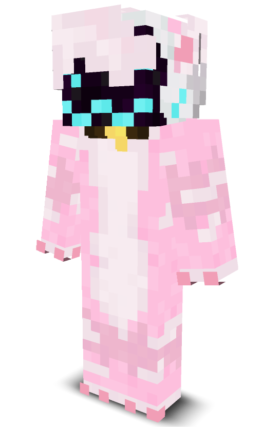 a pink fox with a protogen visor