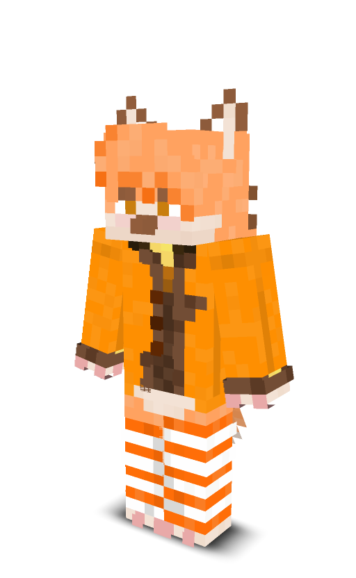 an orange fox with ears and a tail