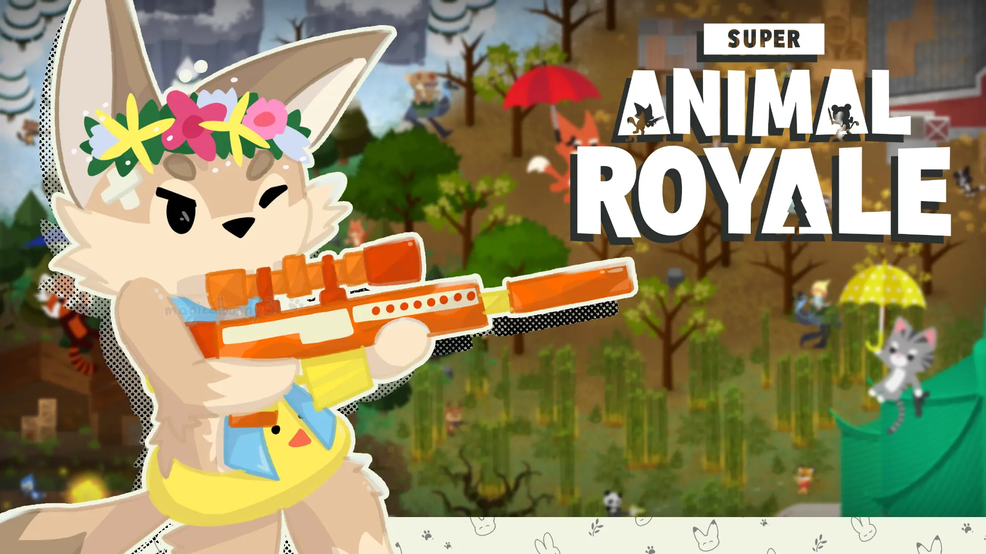 a fennec fox holding a sniper rifle