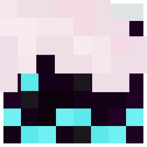 head of a pink fox with a protogen visor