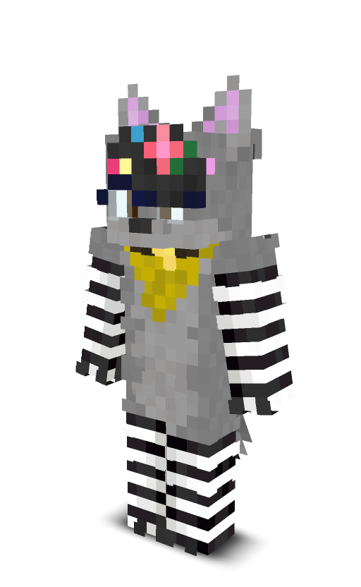 a fox-wolf in black thigh highs and arm warmers