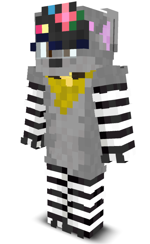 a fox-wolf in black thigh highs and arm warmers